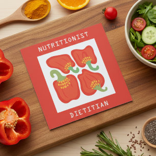 Tarjeta De Visita Cuadrada Dietista, nutricionista