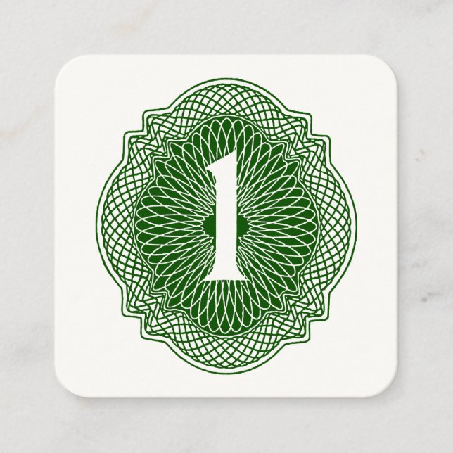 Tarjeta De Visita Cuadrada Dinero viejo (Anverso)