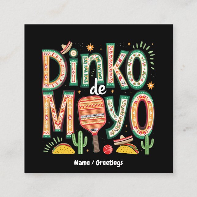 Tarjeta De Visita Cuadrada Dinko de Mayo Funny Cinco de Mayo Pun (Anverso)