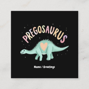 Tarjeta De Visita Cuadrada Dino gracioso de Groovy Pregosaurus