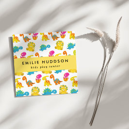 Tarjeta De Visita Cuadrada Dinosaurios, Centro de Juegos Infantiles, Centro d