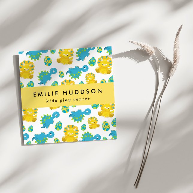 Tarjeta De Visita Cuadrada Dinosaurios, Centro de Juegos Infantiles, Centro d (Subido por el creador)