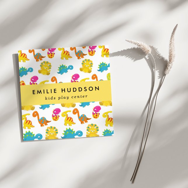 Tarjeta De Visita Cuadrada Dinosaurios, Centro de Juegos Infantiles, Centro d (Subido por el creador)