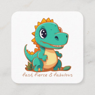 Tarjeta De Visita Cuadrada Dinosaurios feroces