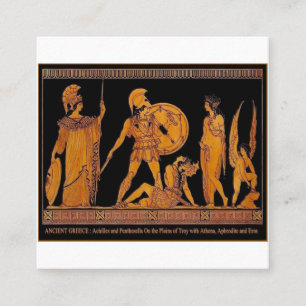 Tarjeta De Visita Cuadrada Dios Antiguo Y Frisa De La Diosa - Grecia