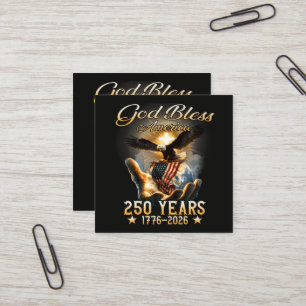 Tarjeta De Visita Cuadrada Dios Bendiga América 250 Años 1776-2026