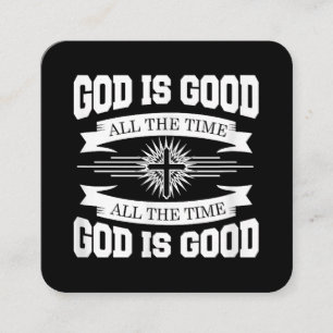 Tarjeta De Visita Cuadrada Dios es bueno todo el tiempo - cristiano