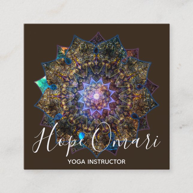 Tarjeta De Visita Cuadrada Diosa de la Tierra Mandala (Anverso)