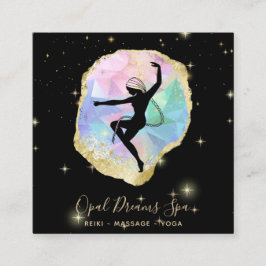 Tarjeta De Visita Cuadrada *~* Diosa Óptica Arcoiris Celestial Mágica Cósmica