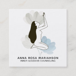 Tarjeta De Visita Cuadrada *~* Diosa rezando Pastel espiritual sagrado de flo