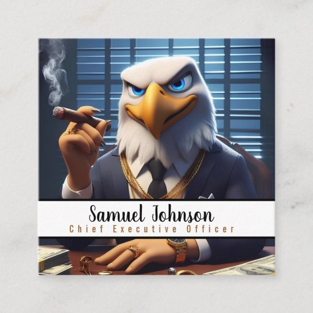 Tarjeta De Visita Cuadrada Director Ejecutivo Funny (Anverso)