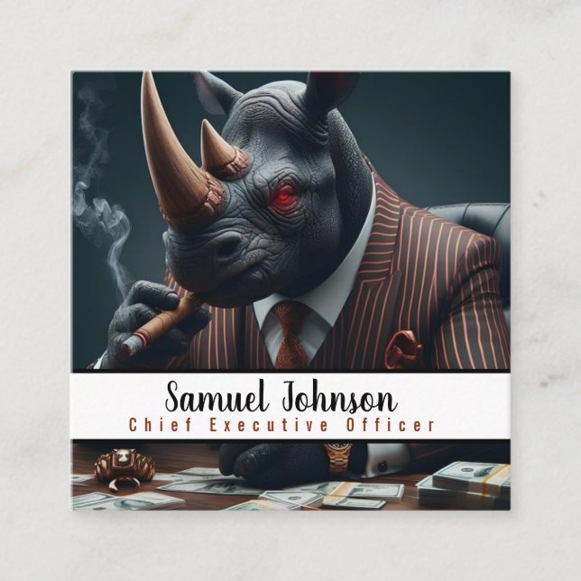 Tarjeta De Visita Cuadrada Director Ejecutivo Funny (Anverso)