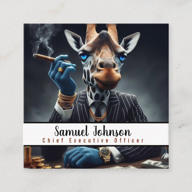 Tarjeta De Visita Cuadrada Director Ejecutivo Funny (Anverso)