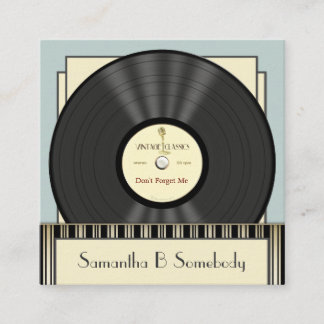 Tarjeta De Visita Cuadrada Disco de vinilo de la obra clásica del vintage