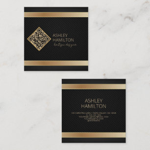 Tarjeta De Visita Cuadrada Diseñador de boutique moderno de oro