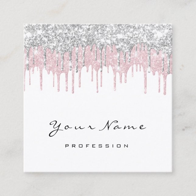 Tarjeta De Visita Cuadrada Diseñador de eventos de artistas de maquillaje Per (Anverso)