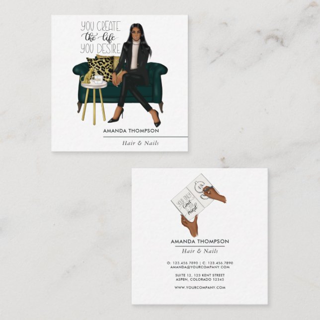 Tarjeta De Visita Cuadrada Diseñador de interiores Millionaire (Anverso / Reverso)