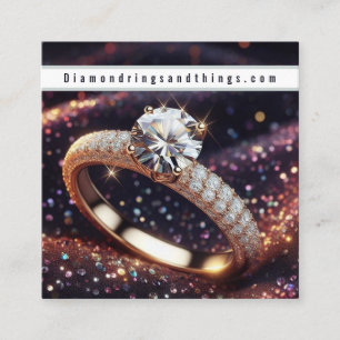 Tarjeta De Visita Cuadrada Diseñador de joyas de anillo de diamante Joyero