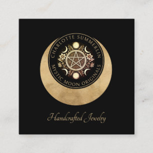 Tarjeta De Visita Cuadrada Diseñador de joyas de las fases celestes de la lun