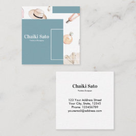 Tarjeta De Visita Cuadrada Diseñador de moda acuarela