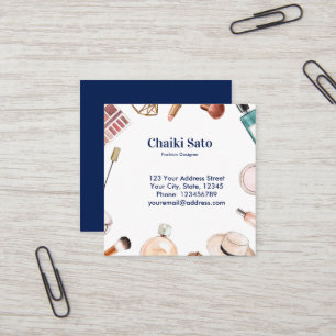 Tarjeta De Visita Cuadrada Diseñador de moda acuarela