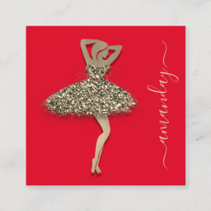 Tarjeta De Visita Cuadrada Diseñador de moda Tienda Vestido QR Código logotip