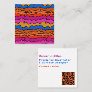 Tarjeta De Visita Cuadrada Diseñador de Superficies Creativas código QR Línea