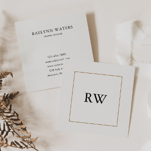 Tarjeta De Visita Cuadrada Diseñador gráfico geométrico monográfico minimalis