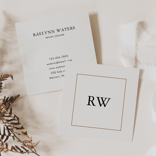 Tarjeta De Visita Cuadrada Diseñador gráfico geométrico monográfico minimalis (Subido por el creador)