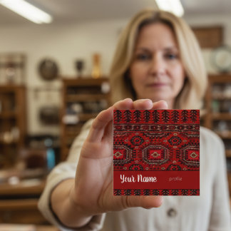 Tarjeta De Visita Cuadrada Diseño antiguo de alfombras orientales