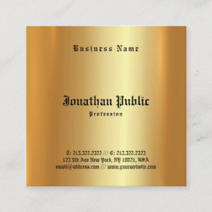 Tarjeta De Visita Cuadrada Diseño artístico creativo del Glamour Gold Profess