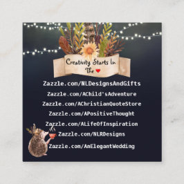 Tarjeta De Visita Cuadrada Diseño azul compacto