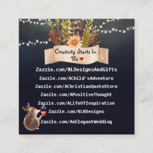 Tarjeta De Visita Cuadrada Diseño azul compacto