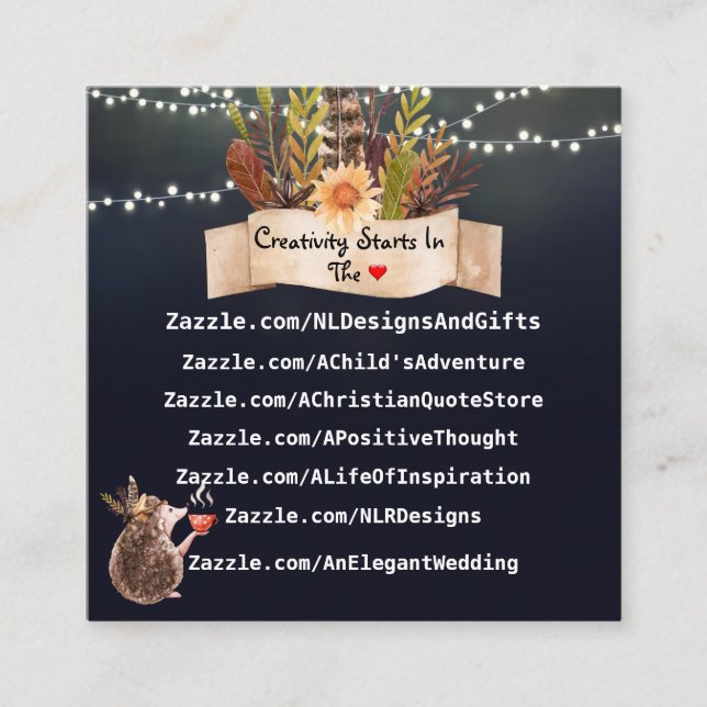 Tarjeta De Visita Cuadrada Diseño azul compacto (Anverso)