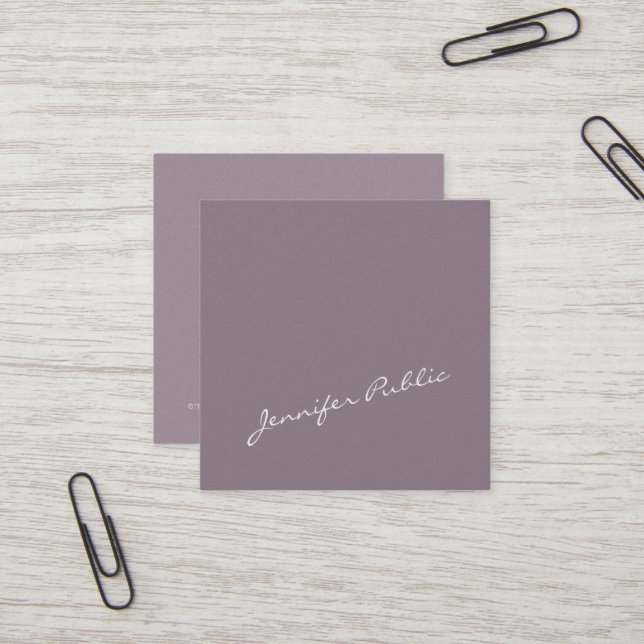 Tarjeta De Visita Cuadrada Diseño creativo elegante estilo llano Pearl Finish (Anverso/Reverso In Situ)