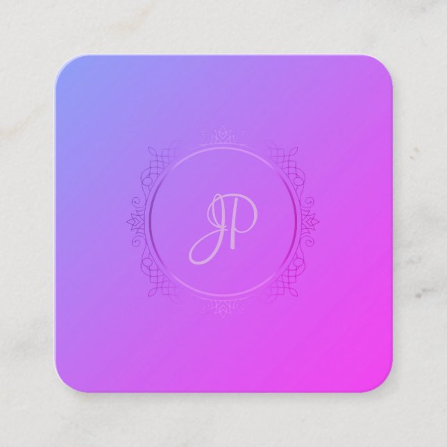 Tarjeta De Visita Cuadrada Diseño de elite de plantillas modernas manuscritas (Anverso)