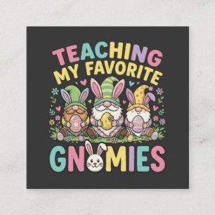 Tarjeta De Visita Cuadrada Diseño de enseñanza de gnomo lindo profesor Enseña