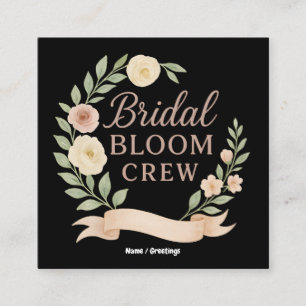 Tarjeta De Visita Cuadrada Diseño de fiesta de despedida de soltera floral Cr