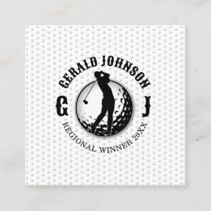 Tarjeta De Visita Cuadrada Diseño de golf elegante y minimalista