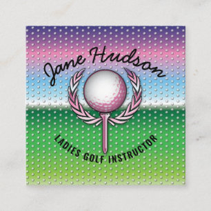 Tarjeta De Visita Cuadrada Diseño de golf para damas elegante minimalista