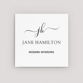 Tarjeta De Visita Cuadrada Diseño de interiores moderno monograma