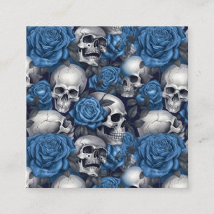 Tarjeta De Visita Cuadrada Diseño de la serie Skull y Rosas 12