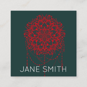 Tarjeta De Visita Cuadrada Diseño de Mandala moderna y elegante industria cre
