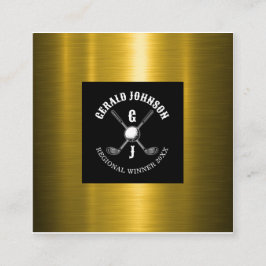 Tarjeta De Visita Cuadrada Diseño de monograma de golf minimalista