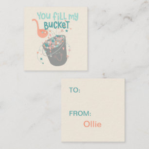Tarjeta De Visita Cuadrada Diseño de niños Cute Bucket Filler
