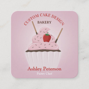 Tarjeta De Visita Cuadrada Diseño de Pastel Personalizado Elegante Decoración