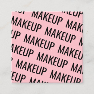 Tarjeta De Visita Cuadrada Diseño de patrones de texto repetido rosado moder