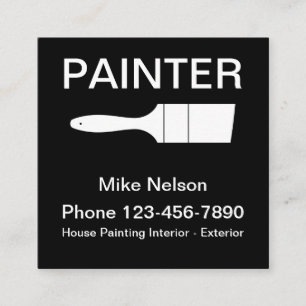 Tarjeta De Visita Cuadrada Diseño de pintor de casas minimalista