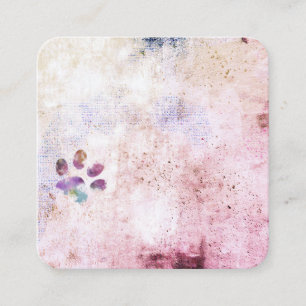 Tarjeta De Visita Cuadrada diseño de pintura de color de agua de huella de pe