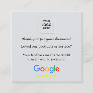 Tarjeta De Visita Cuadrada Diseño de reseña de cliente de código QR de agrade